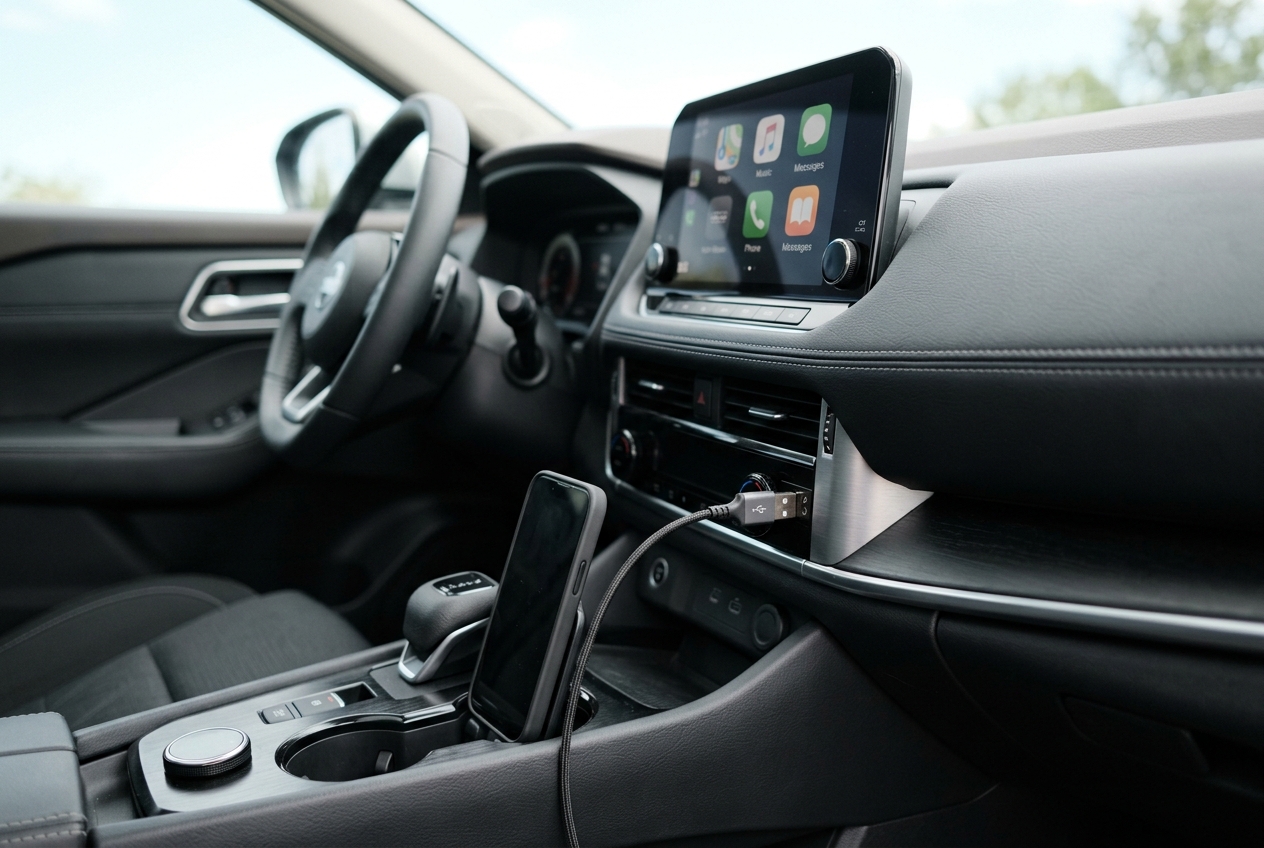 Fahrzeugdisplay mit CarPlay-Oberfläche